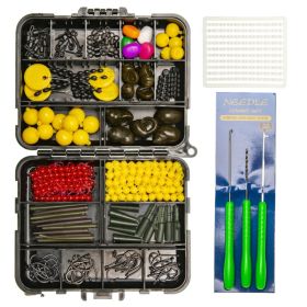 328pcs Carp Fishing Equipment Kit Carp Fishing Tackle Box Include Swivels Bait Float Fishing Needles Fishing Accessories