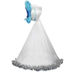 1Pc 2 Size Options 6FT 8FT Radius Fishing Cast Net For Fathers Day Gift Bait Trap Easy Throw Heavy Duty Hand Cast Net With Chain Sinker Bottom Spread (Option: 6FT Radius)