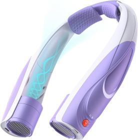 Portable Neck Fan - 6000mAh Rechargeable Personal Fan with 6 Speeds, 360° Cooling Surround Airflow (Color: Purple)
